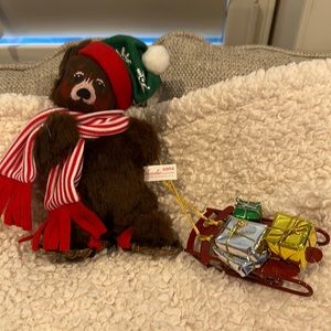 Annalee Christmas bear with a sled